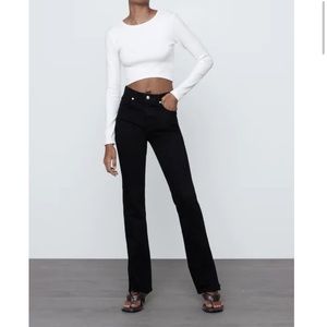 Zara High Rise Split Skinny Jeans
